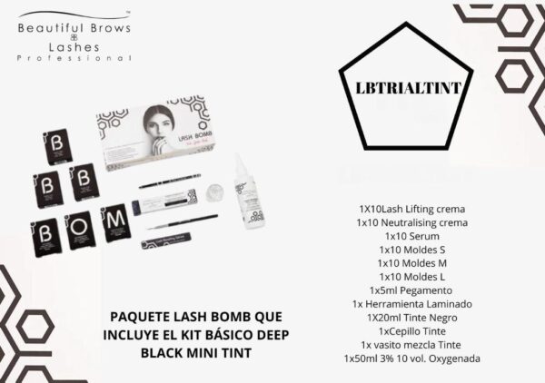 KIT BÁSICO LASH BOMB CON TINTE BLACK MINI